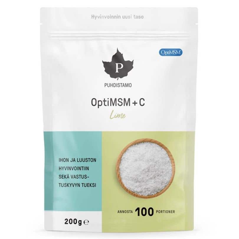 Puhdistamo OptiMSM + C lime – Podpora pohybového aparátu limetka 200 g