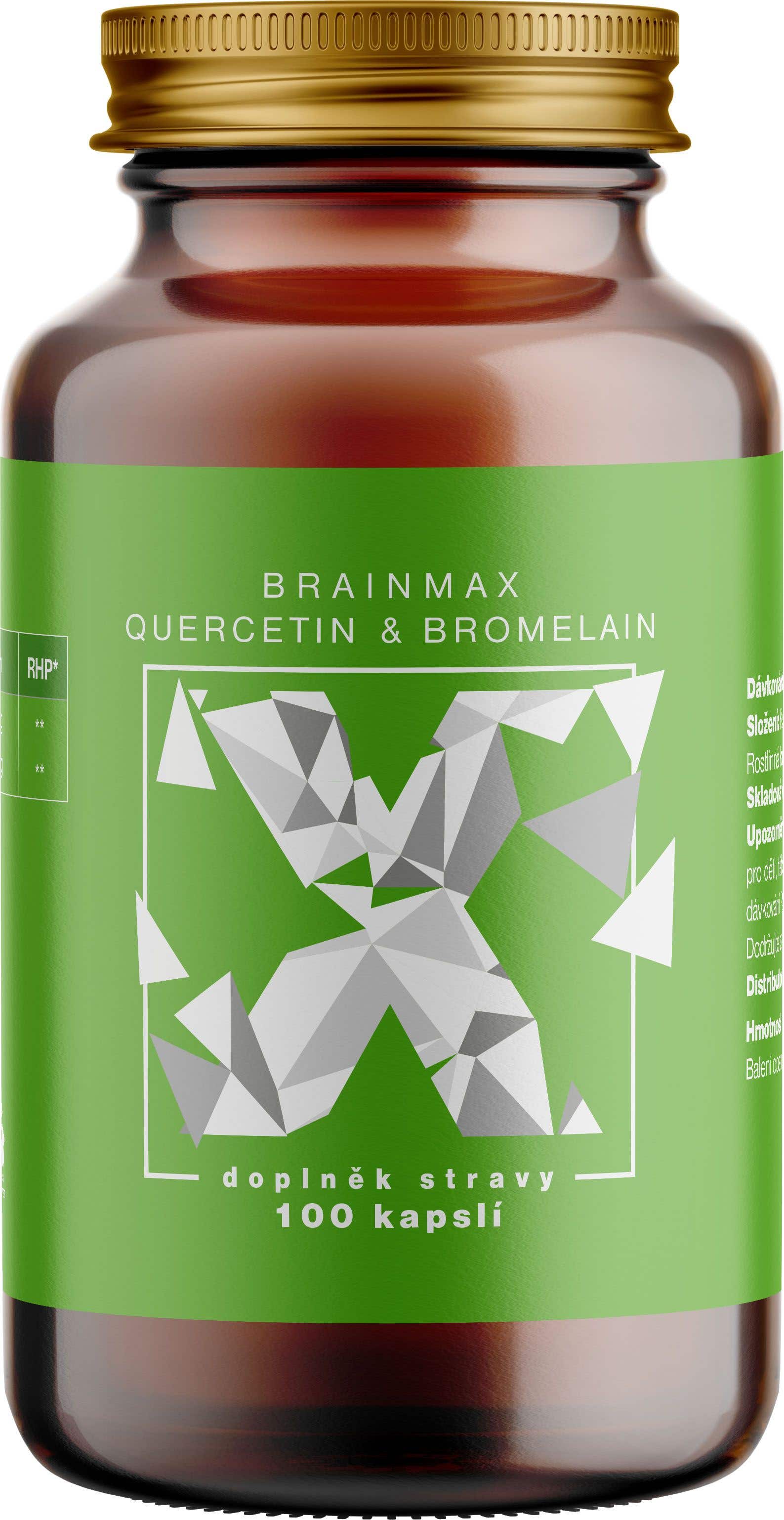 BrainMax Quercetin & Bromelain Kvercetin a Bromelain 100 rostlinných kapslí