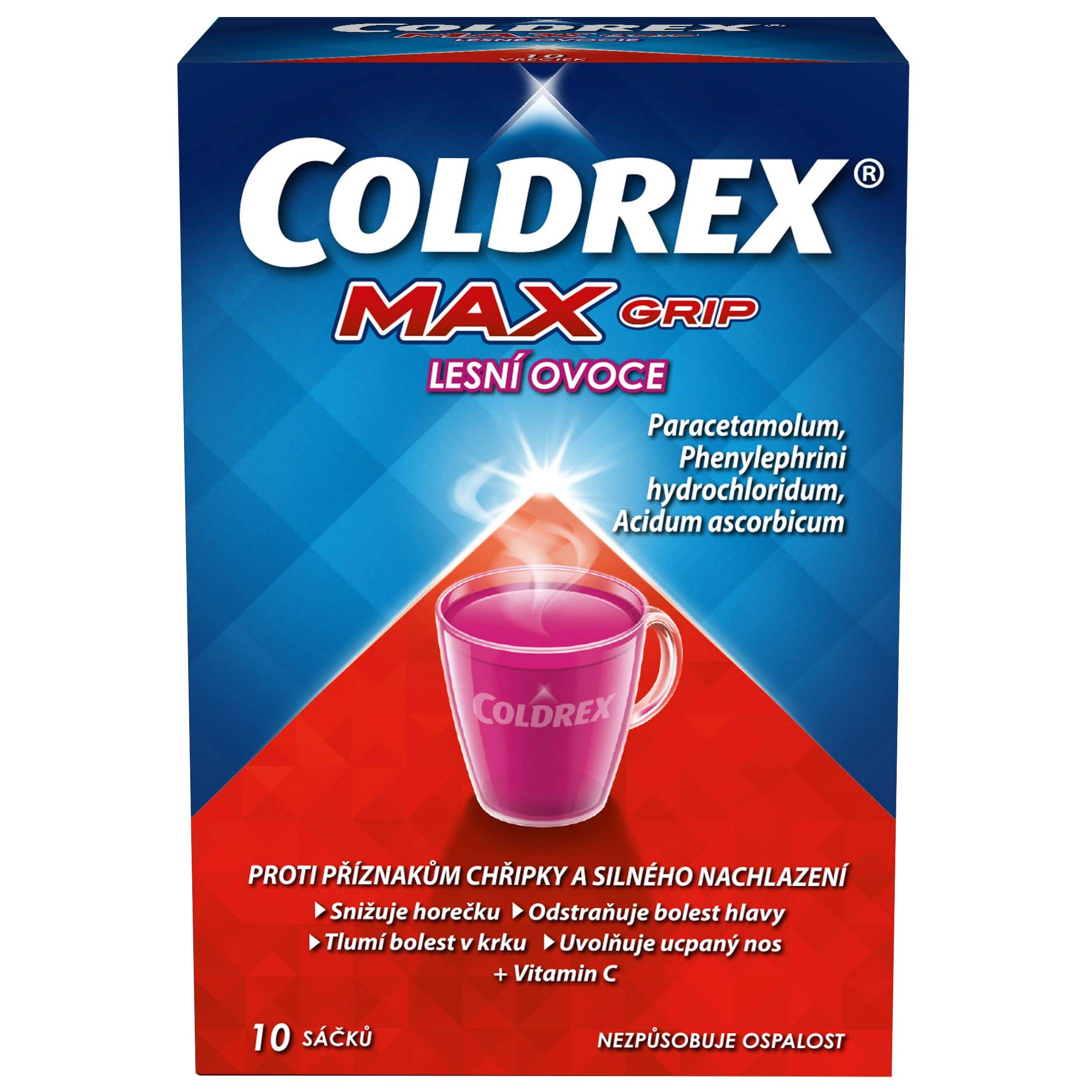 Coldrex maxgrip lesní ovoce 10 ks