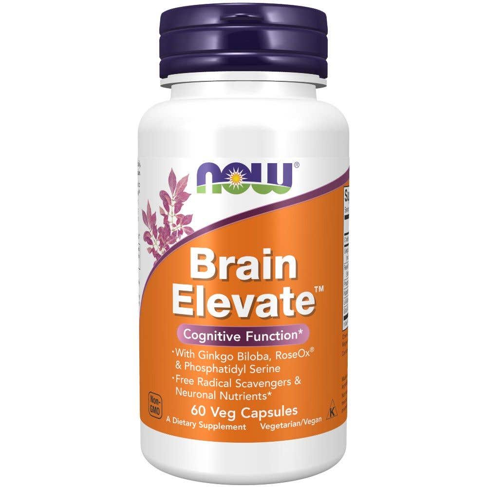 Now Foods Brain Elevate - posílení mozku 60 rostlinných kapslí - Expirace 30/06/2025