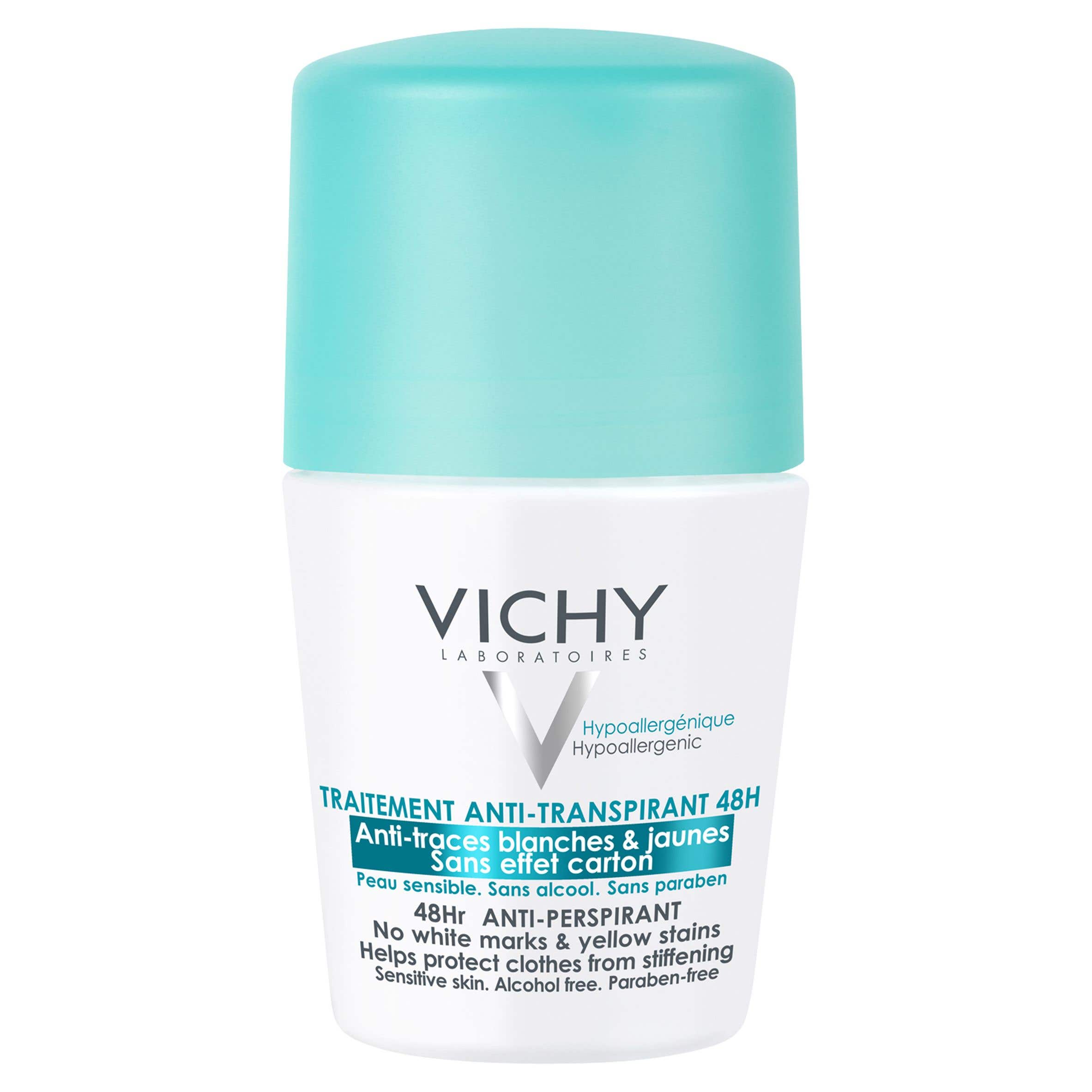 Vichy Antiperspirant 48h Dezodorant proti nadmernému poteniu bez škvŕn - gulička 50ml