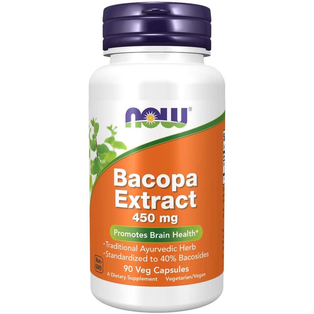 Now Foods Bacopa monnieri Brahmi extrakt 450 mg 90 rostlinných kapslí