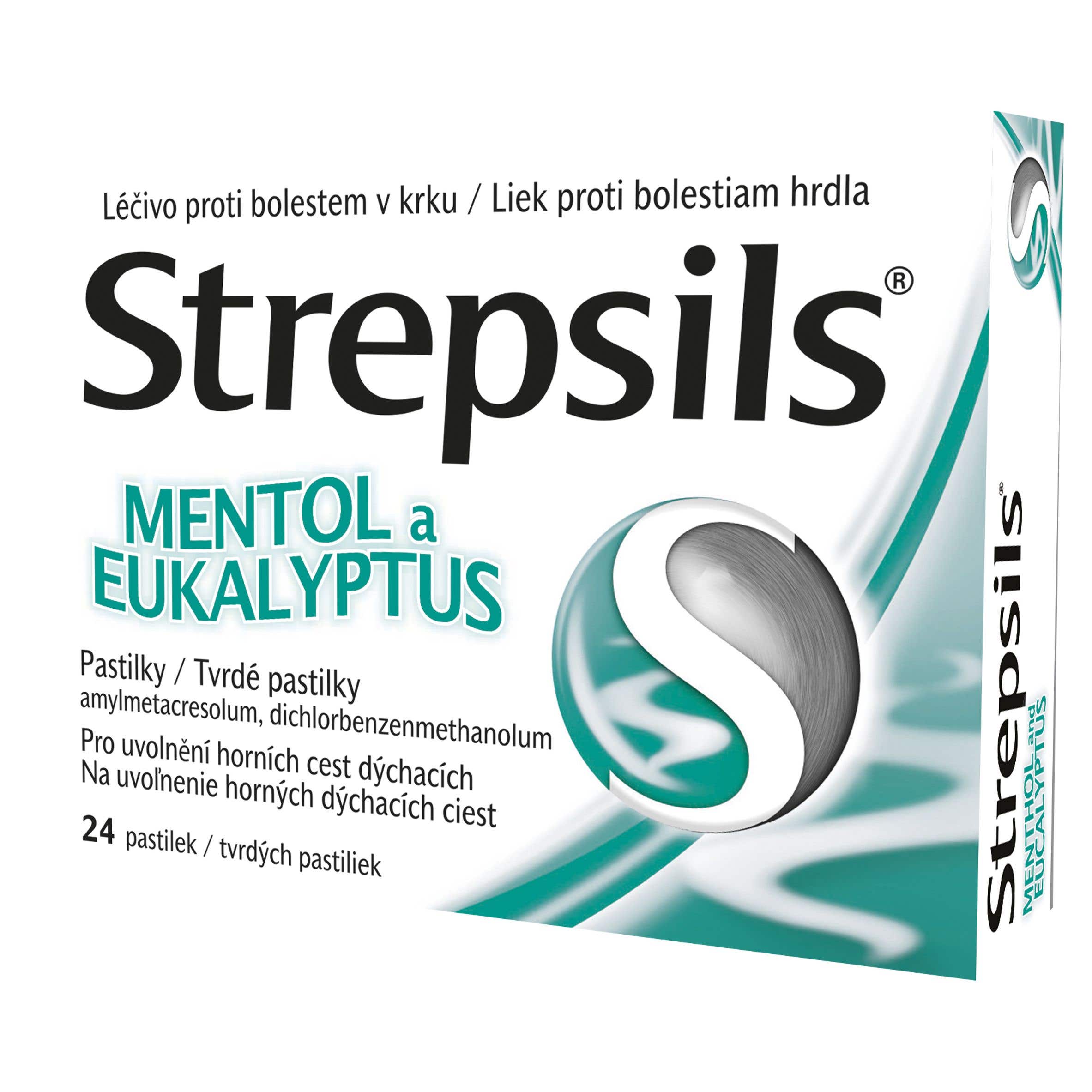 Strepsils Mentol a Eukalyptus 24 pastilek