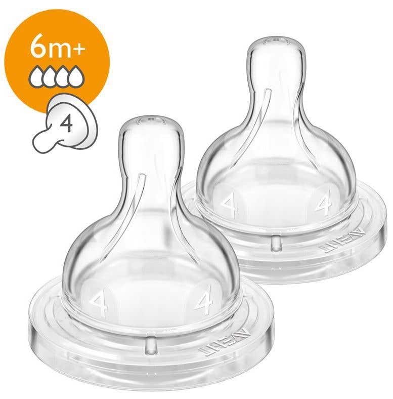 Avent Dudlík Anti-colic/Classic+ 4 rychlý průtok od 6 měsíců+ 2 ks