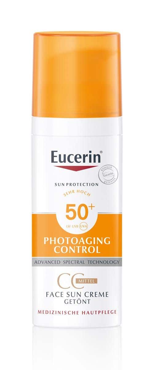 Eucerin Sun CC krém na opalování na obličej Photoaging Control SPF 50+ středně tmavý 50 ml