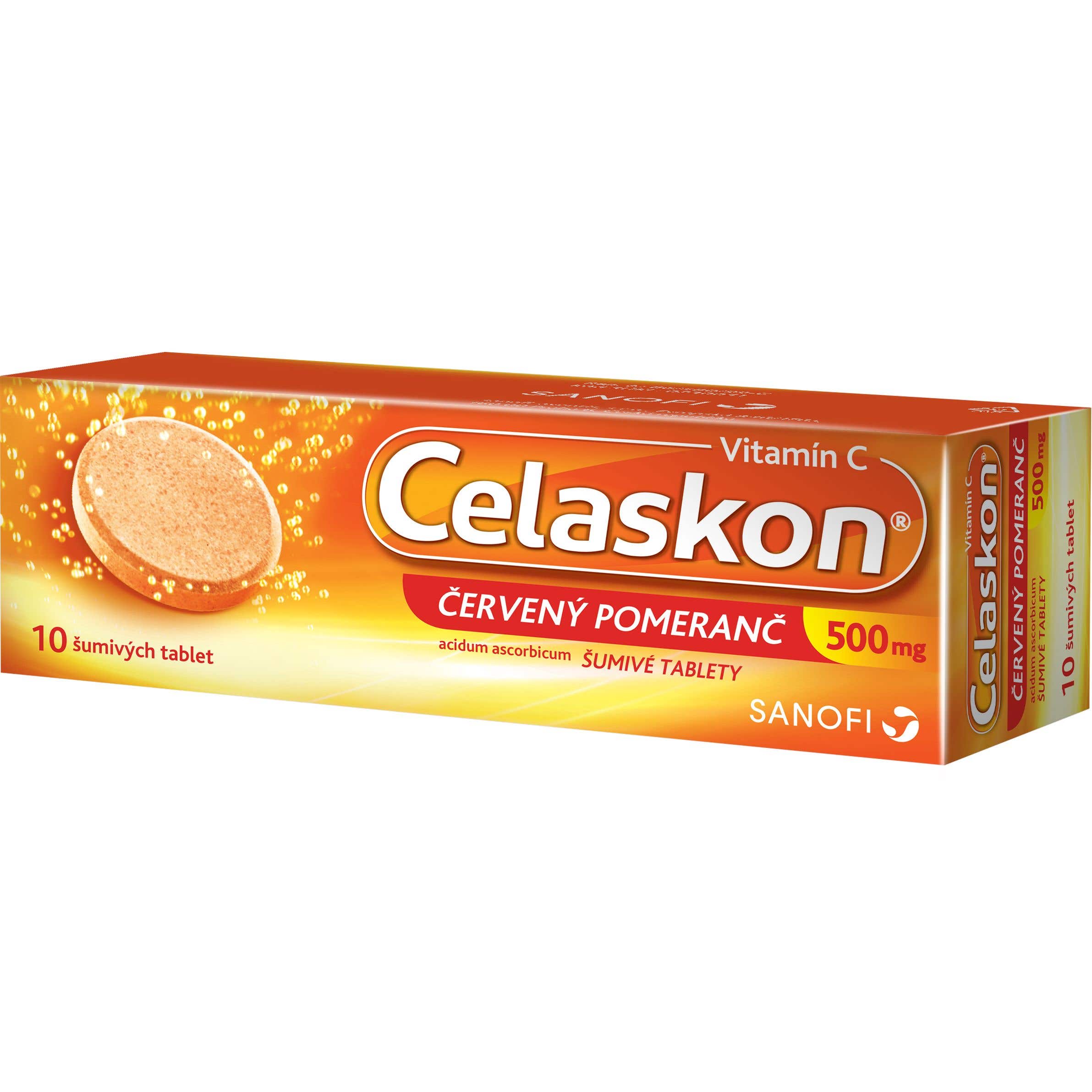 Celaskon 500mg červený pomeranč 10 šumivých tablet