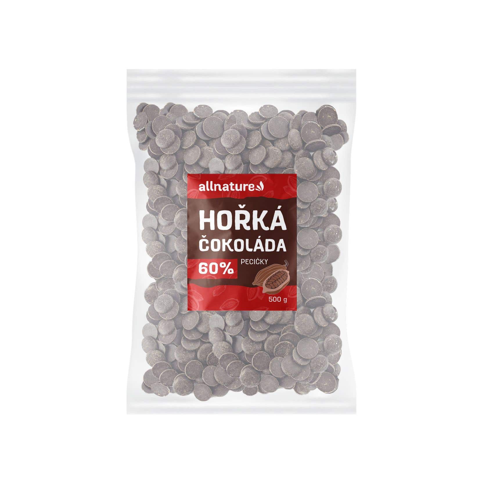 Allnature Hořká čokoláda 60% pecičky 500 g