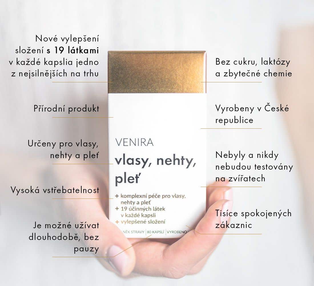 Venira Péče o vlasy nehty a pleť 40 denní kůra 80 tablet 