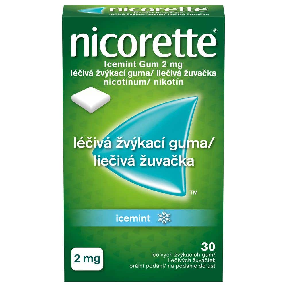 Nicorette Icemint gum liečivá žuvacia guma 2mg 30 žuvačiek