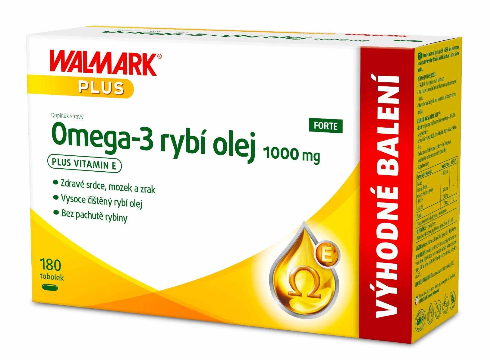 Walmark Omega 3 rybí olej FORTE 180 tobolek
