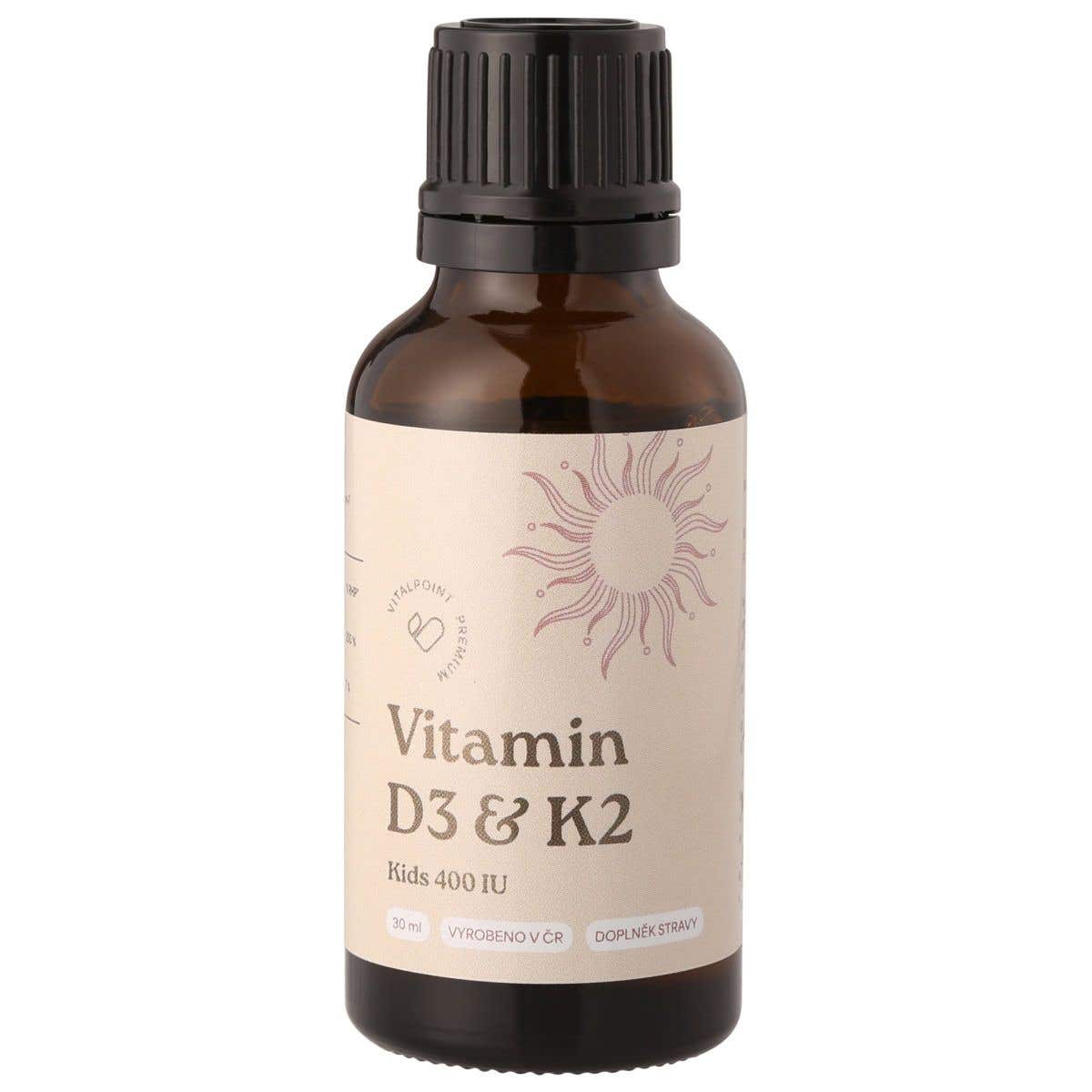 Vitalpoint Premium Kids Vitamín D3 & K2 400 IU pro děti v BIO MCT oleji 30 ml