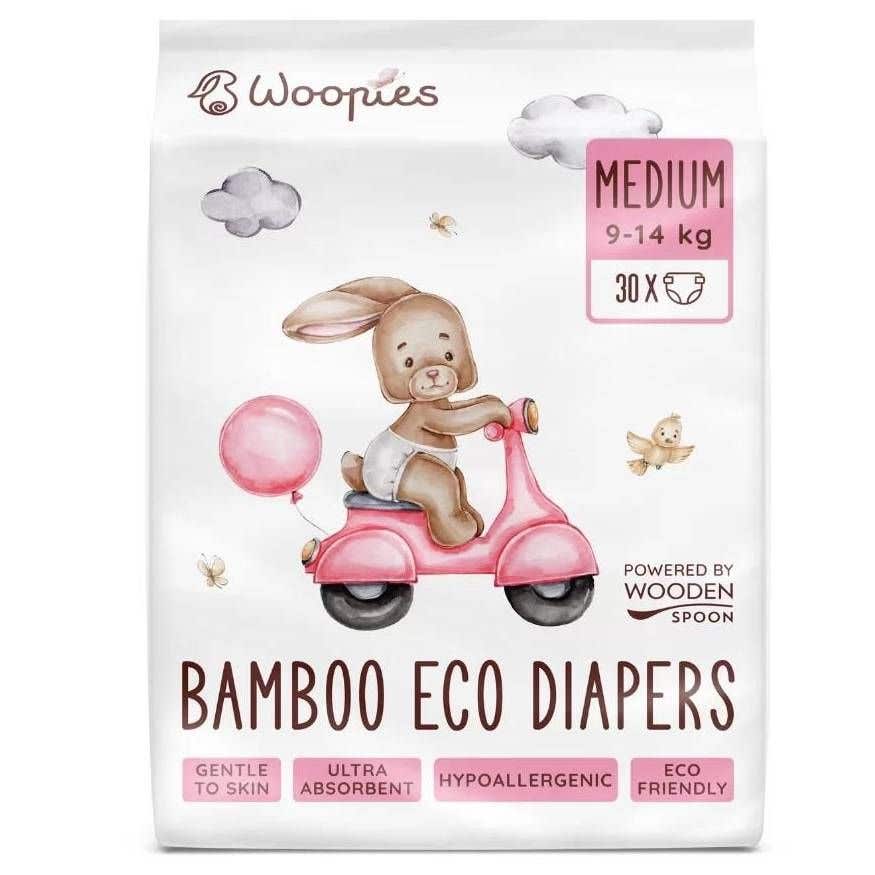 Woopies Dětské eko pleny Medium 9-14 kg 30 ks