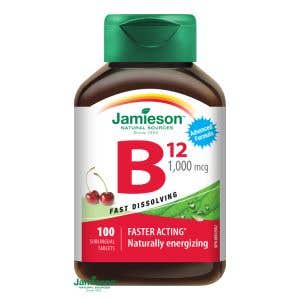 Jamieson Vitamín B12 1000 µg čerešňa 100 tabliet