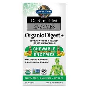 Garden of Life Dr. Formulated Organické Enzýmy na podporu trávenia - s príchuťou tropického ovocia 90 tabliet