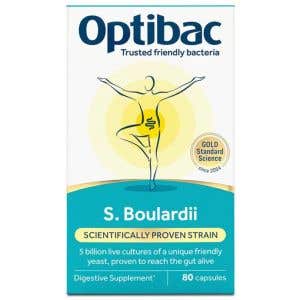Optibac Saccharomyces Boulardii Probiotiká pri hnačke 80 kapsúl