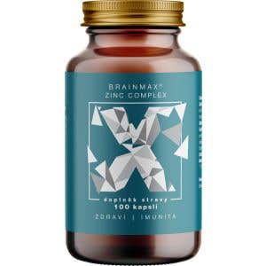 BrainMax Zinc Complex - Zinek Selen Měď a Kurkuma 100 rostlinných kapslí