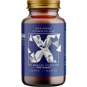 BrainMax Vitamin D3 & K2 - D3 5000 IU a K2 jako MK7 150 mcg 100 kapslí