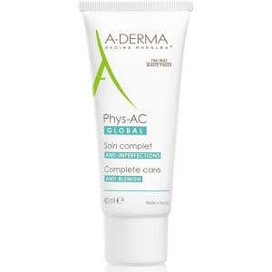 A-Derma Phys-AC Global Komplexná starostlivosť o nedokonalosti pleti so sklonom k ​​akné 40 ml