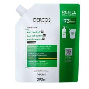 Vichy Dercos Šampon proti lupům na suché vlasy – náhradní náplň 390 ml