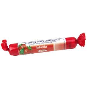 Intact Rolička hroznový cukr s vitamínem C jahoda 40 g