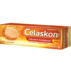 Celaskon 500mg červený pomaranč 10 šumivých tabliet