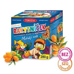 Terezia Rakytníček multivitamín želatínky s rakytníkom morský svet 140 ks