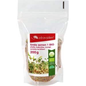 Zdravý den Zmes semien na klíčenie BIO - alfalfa, reďkovka, mungo 200g