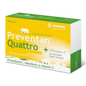 Preventan Quattro s citrónovou príchuťou 24 tabliet