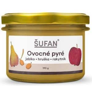 Šufan Ovocné pyré jablko, hruška, rakytník 190 g