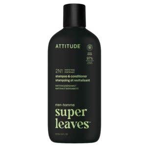Attitude Super leaves Pánský posilující šampon a kondicionér 2v1 – Matcha a Bergamot 415 ml Attitude Super leaves Pánský posilující šampon a kondicionér 2v1 – Matcha a Bergamot 415 ml