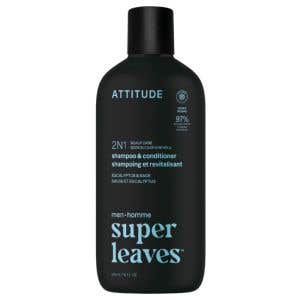 Attitude Super leaves Pánský zklidňující šampon a kondicionér 2v1 – Eukalyptus a Šalvěj 415 ml Attitude Super leaves Pánský zklidňující šampon a kondicionér 2v1 – Eukalyptus a Šalvěj 415 ml