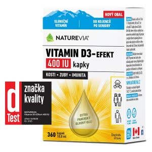 Swiss NatureVia Vitamín D3 - Efekt 400 IU kvapky 10.8 ml