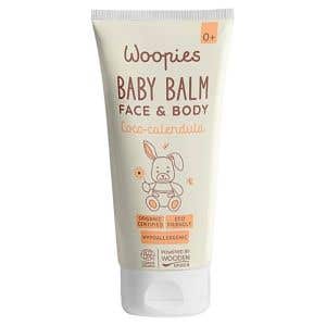 Wooden Spoon Woopies Dětsk&yacute; organick&yacute; balz&aacute;m na tělo a tv&aacute;ř kokos a měs&iacute;ček 100 ml