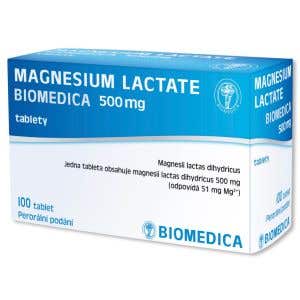 Biomedica Magnesium Lactate 500 mg 100 tabliet