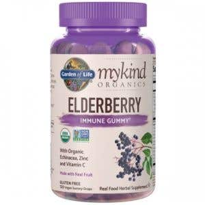 Garden of Life Mykind Organics Elderberry Gummy - Bazinka – 120 vegán gumových vitamínov (imunita deti a dospelí)