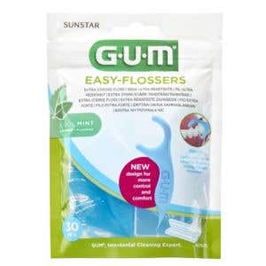 Gum Easy Flosser – zubné nite s špáradlom 30 ks + cestovné puzdro