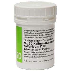 Adler Pharma Schüsslerove soli – Nr. 20 Kalium-Aluminium sulfuricum D12 400 tabliet