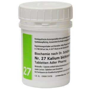 Adler Pharma Schüsslerove soli – Nr. 27 Kalium bichromicum D12 400 tabliet