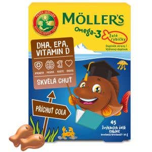 Mollers Omega 3 Želé Rybičky – príchuť Cola 45 tabliet