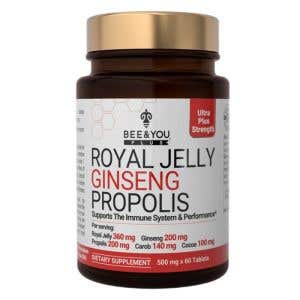 Bee&You Propolisové tablety s ženšenem a mateří kašičkou 60 tablet Bee&You Propolisové tablety s ženšenem a mateří kašičkou 60 tablet