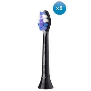 Philips Sonicare S2 Sensitive &ndash; N&aacute;hradn&iacute; hlavice HX6058/88 čern&eacute; 8 ks