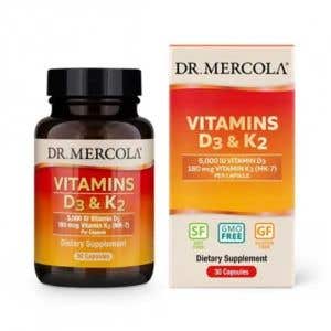 Dr. Mercola Vitamín D3 5000 IU + K2 30 kapslí