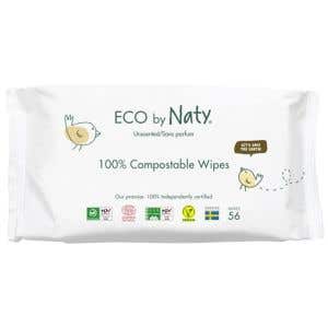 Eco by Naty Vlhčené ubrousky bez vůně – pro citlivou pokožku 56 ks