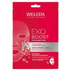 Weleda Exo Boost Zpevňuj&iacute;c&iacute; pleťov&aacute; maska &ndash; Gran&aacute;tov&eacute; jablko a Maca-peptidy 20 ml