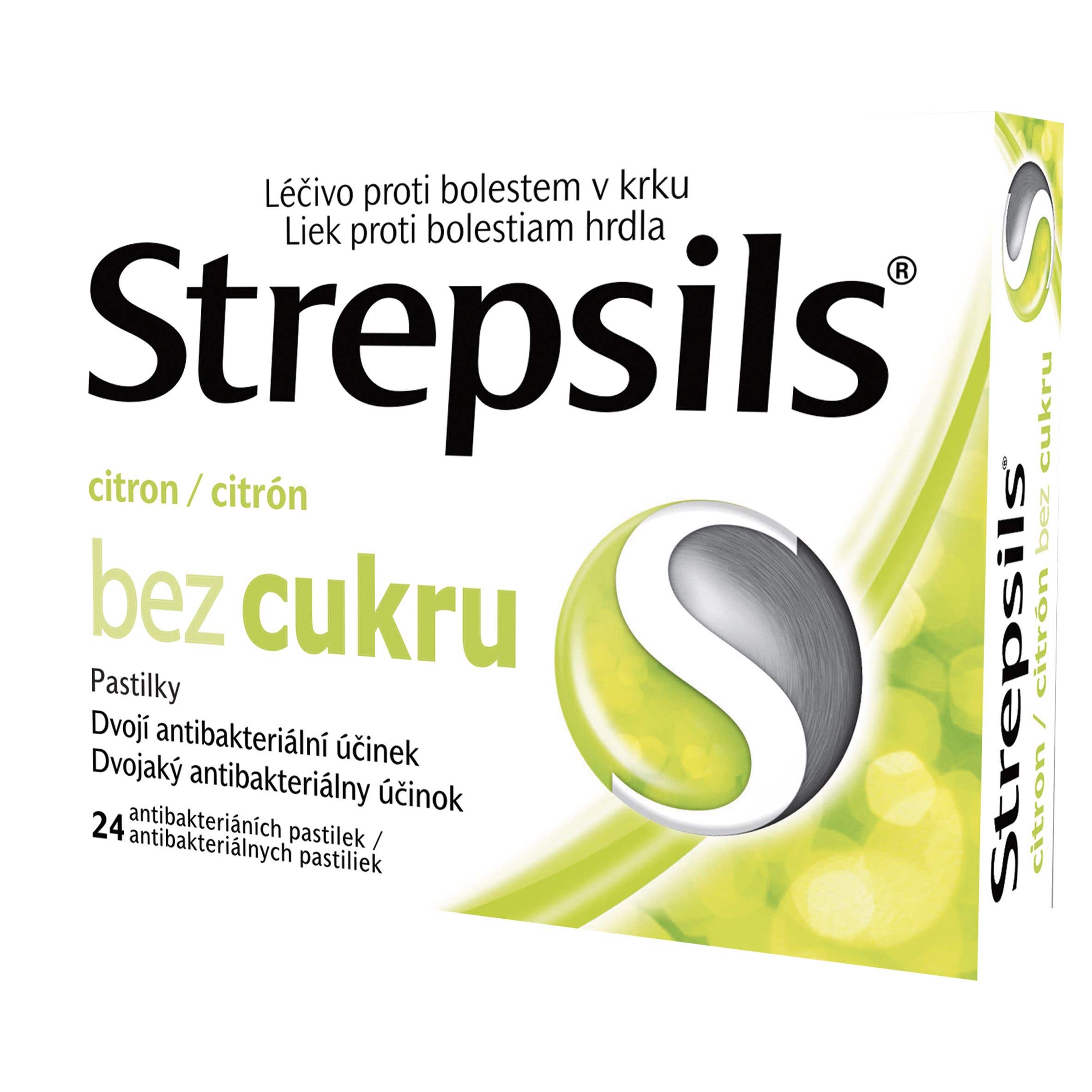 Strepsils Citron bez cukru 24 pastilek