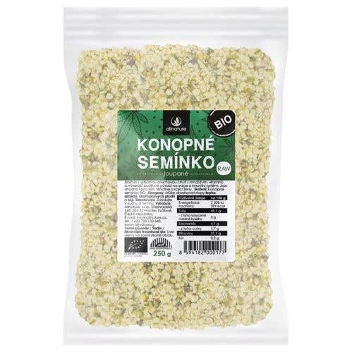 Allnature Konopné semínko loupané BIO RAW 250 g