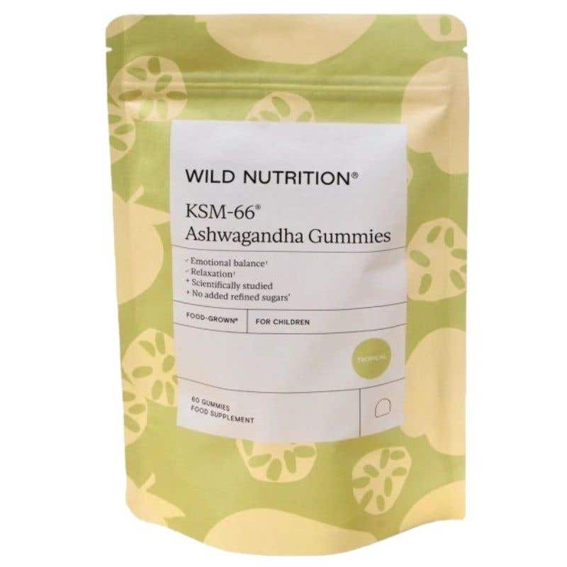 Wild Nutrition KSM-66 Ashwagandha pro děti s tropickou příchutí 60 gumových bonbonů