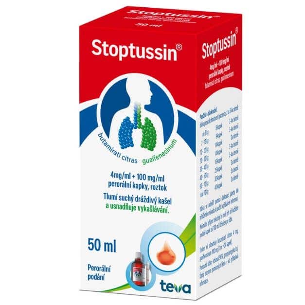 Stoptussin 4mg/ml + 100mg/ml Perorální kapky 50 ml