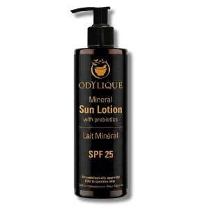 Odylique Miner&aacute;ln&iacute; opalovac&iacute; ml&eacute;ko s prebiotiky pro citlivou pokožku SPF 25 200 ml