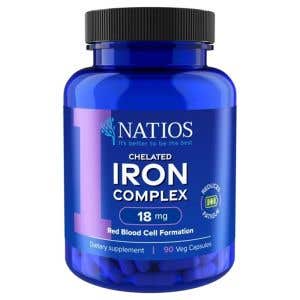 Natios Iron Chelated Complex – Železo bisglycinát 18 mg 90 veganských kapslí